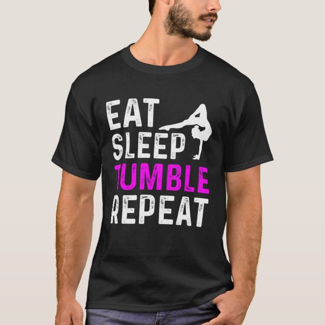 Camiseta Eat Sleep Tumble Repeat Gymnastics Gymnast (Frente)