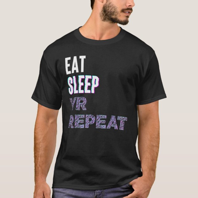 Camiseta Eat Sleep Vr Repeat Virtual Reality Video Game Pc  (Frente)