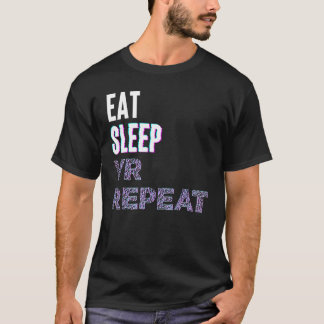 Camiseta Eat Sleep VR Repete o PC do Vídeo de Realidade Vir