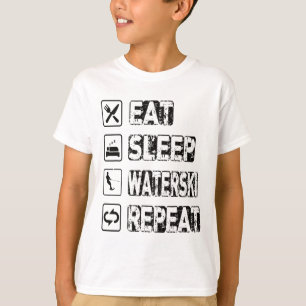 Camiseta Eat Sleep Waterski Repeat Waterski Water Skiski Wa