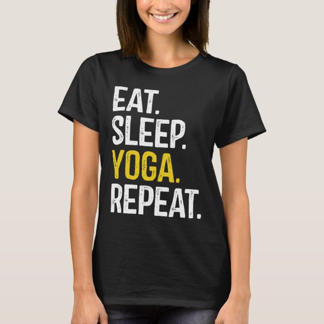 Camiseta Eat Sleep Yoga Repeat Essential (Frente)