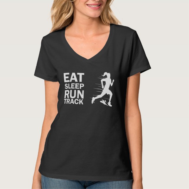 Camiseta Eat Slepp Run Track for running woman (Frente)