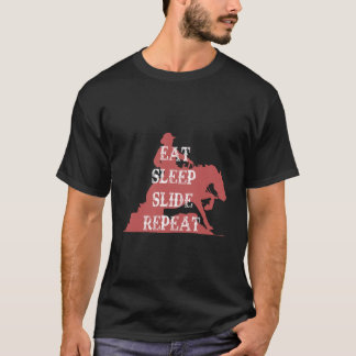 Camiseta Eat Slide Slide Repetir Tripulação Ocidental Refin