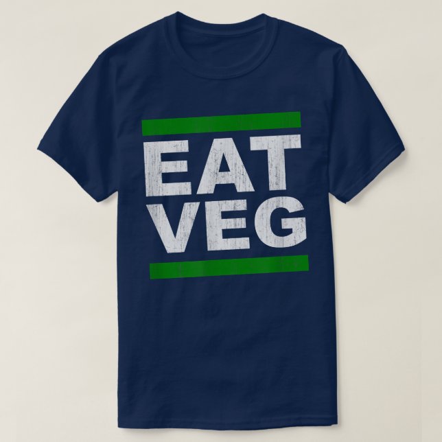Camiseta EAT VEG Vegan Vegetarian Herbivore (Frente do Design)