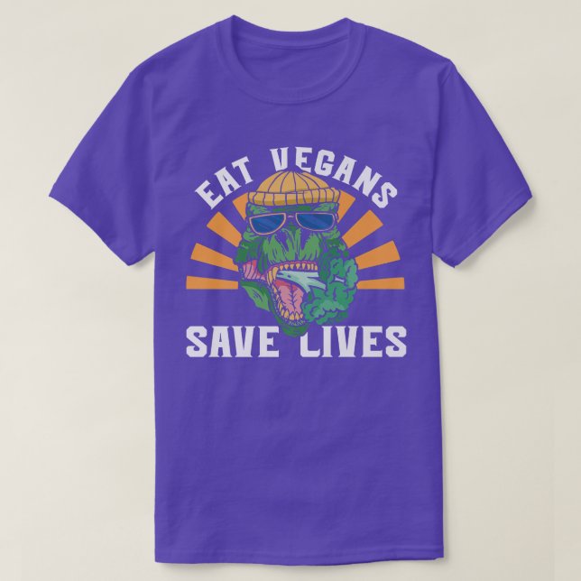 Camiseta Eat Vegan Save Lives Vegetarian Vegetarianism Vegg (Frente do Design)