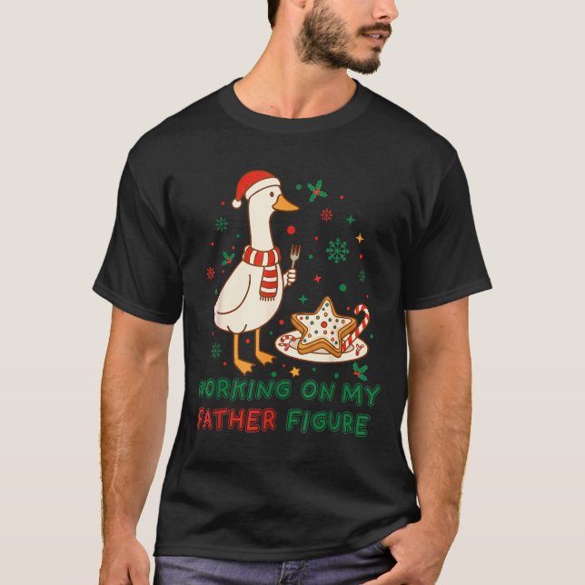 Camiseta Eating Cookies For Two Working On My Dad-bod Santa (Frente)