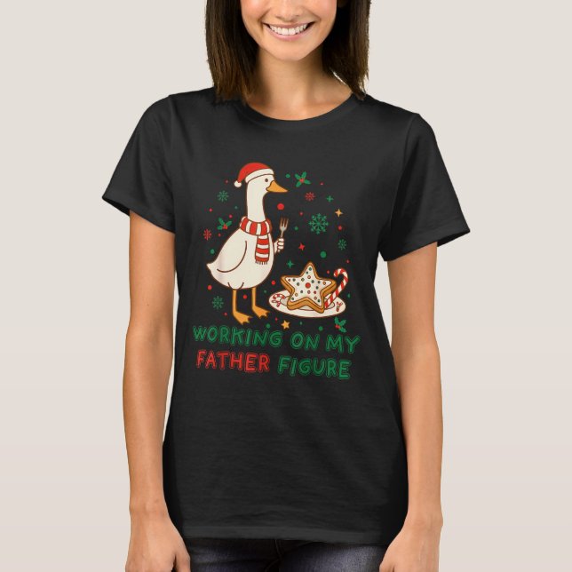 Camiseta Eating Cookies For Two Working On My Dad-bod Santa (Frente)