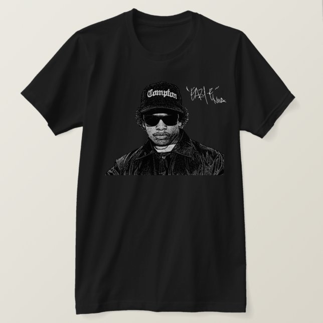 Camiseta Eazy-E Rapper Preto e Branco (Frente do Design)