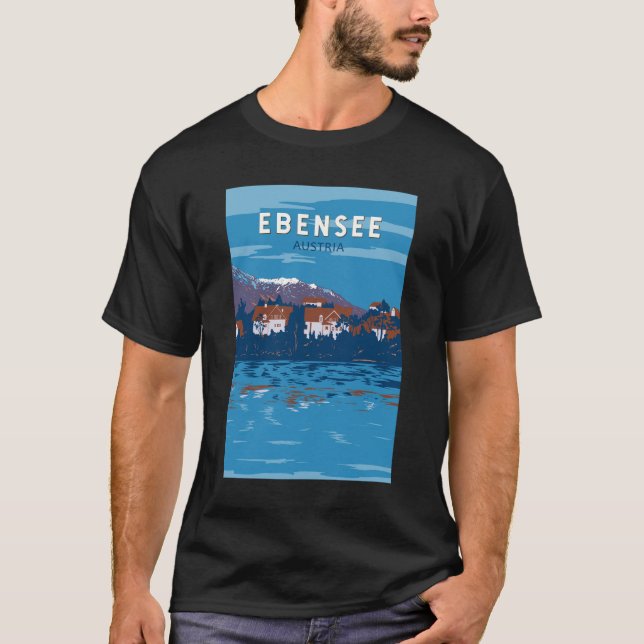 Camiseta Ebensee Austria Viagem Art Vintage (Frente)