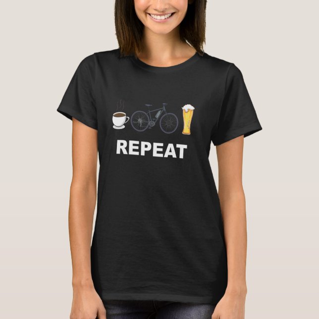 Camiseta Ebike Cycling Bicylce Coffee Ebike Beer Repetir Cc (Frente)