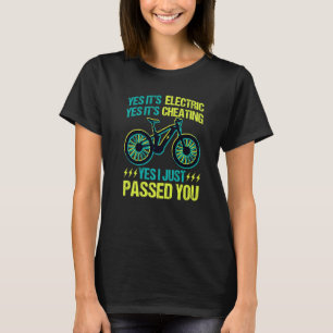 Camiseta EBike Retro Bicicleta MTB Ciclo Ciclo E Bicicleta 