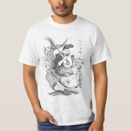 Camiseta Ebisu - Deus da Pesca e do Comércio (pintura a tin