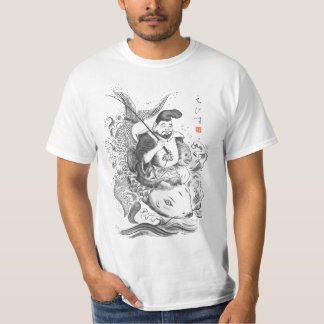 Camiseta Ebisu - Deus da Pesca e do Comércio (pintura a tin