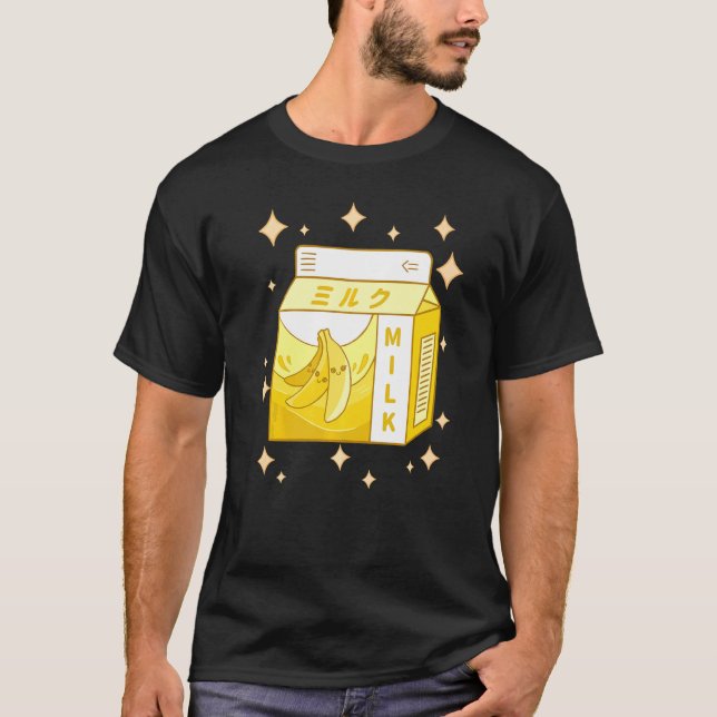 Camiseta Eboy Milk Shake Carton Cinto De Banana Japonês Lei (Frente)