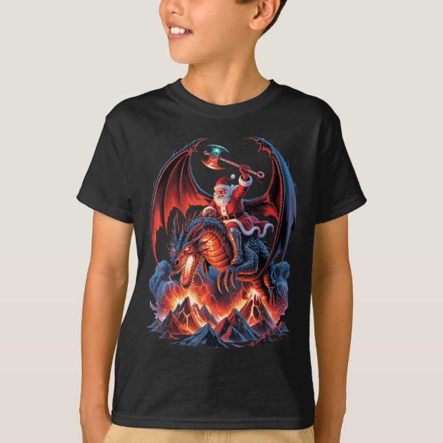 Camiseta Ec Christmas Fantasy - Mmo Mystic Santa Riding Dra (Frente)