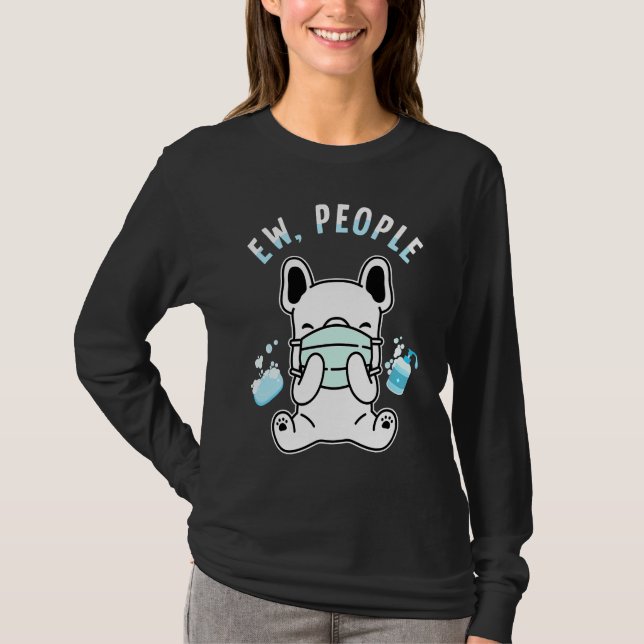 Camiseta Eca Pessoas   Cachorro Usando Máscara Facial Lavan (Frente)