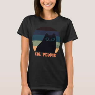 Camiseta Eca pessoas cara de gato vintage preto retrô
