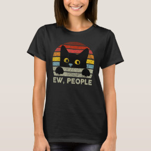 Camiseta Eca, Pessoas Gato Preto Vintage para Amantes de Ga