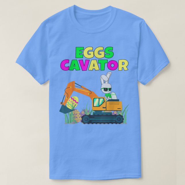 Camiseta Ecavator Coelhinho Ovos Cavador Crianças Toddler B (Frente do Design)