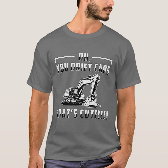 Camiseta Ecavator Drift Cars Cute Dig Construction Worker g (Frente)