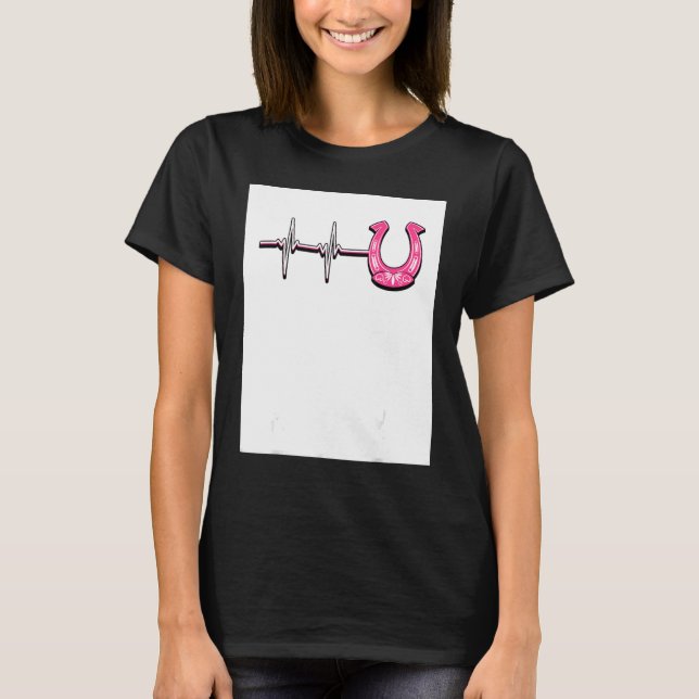 Camiseta Ecg Heartbeat Graphic Horse Lover Equestrian Rider (Frente)
