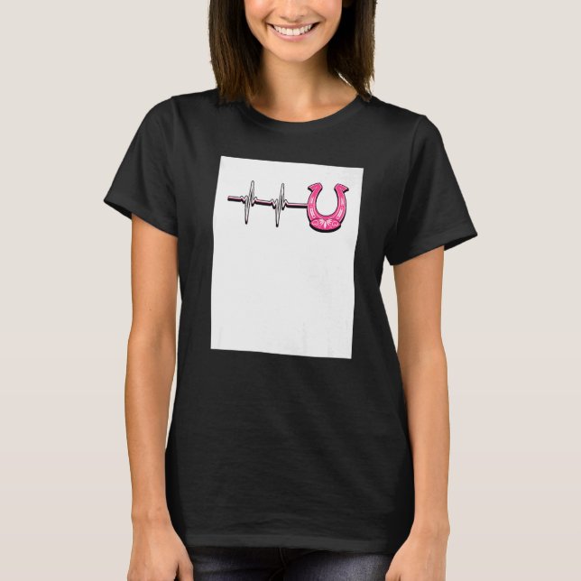 Camiseta Ecg Heartbeat Graphic Horse Lover Equestrian Rider (Frente)