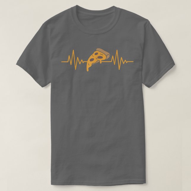 Camiseta Ecg Heartbeat Pizza Lover Comendo Pizz Comida Ital (Frente do Design)