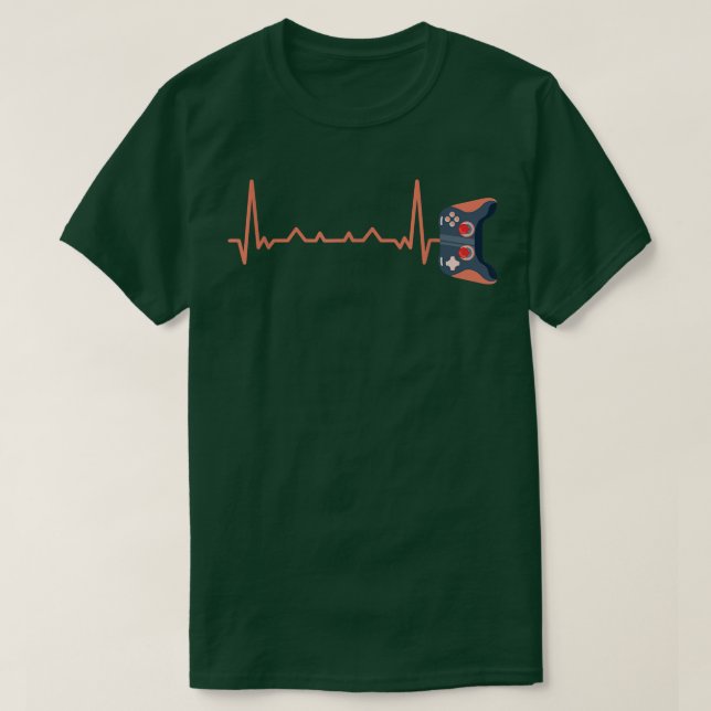 Camiseta Ecg Heartbeat Video Game Player Gaming Console Pc  (Frente do Design)
