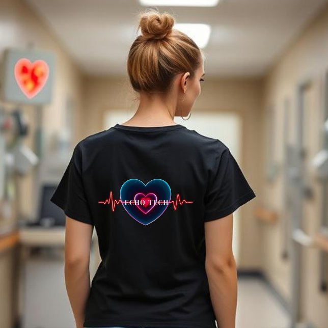 Camiseta Echo Tech | Batimento cardíaco | Coração com EKG (Echo Tech | Heartbeat | Heart with EKG T-Shirt)