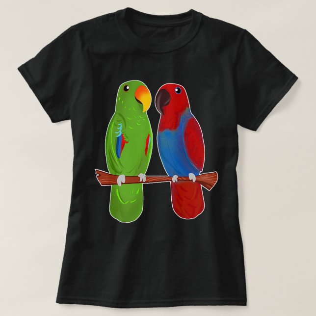 Camiseta Eclectus Parrot Adorable Casal Birds Cute Drake (Frente do Design)