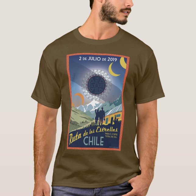 Camiseta Eclipse 2019 solar total do Chile (Frente)