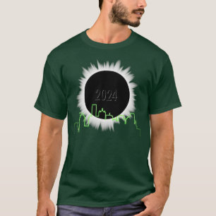 Camiseta Eclipse 2024 Dallas Skyline TShirt