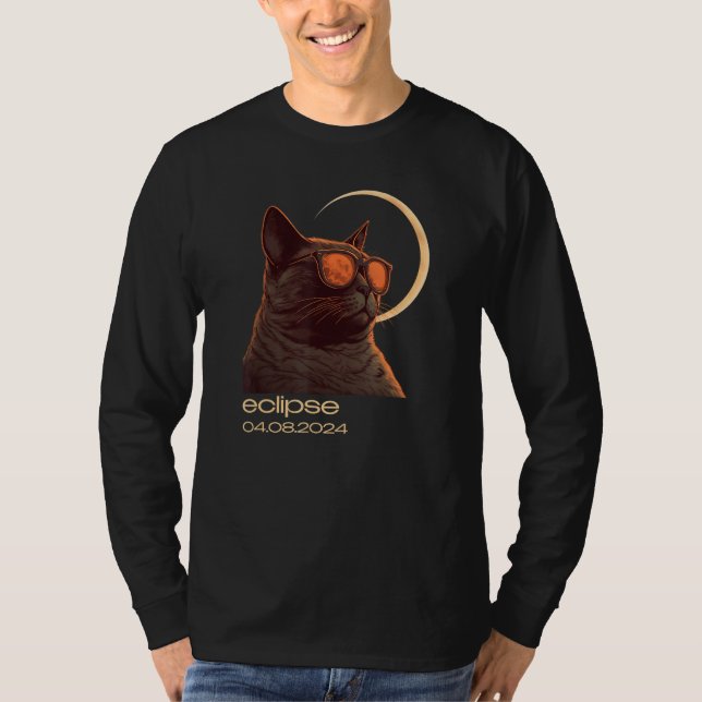 Camiseta Eclipse April 8 2024 Total Annular Eclipse Cat Fan (Frente)