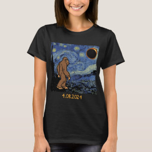 Camiseta Eclipse Bigfoot Starry Night Sasquatch Men Mulhere