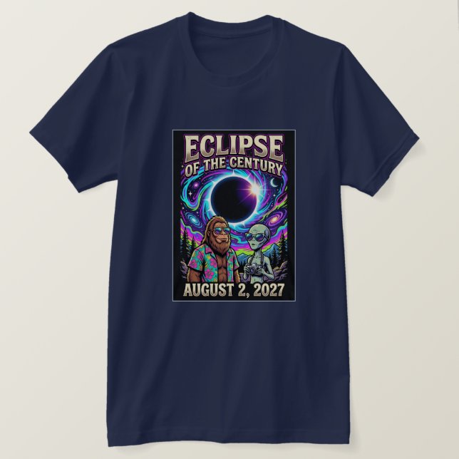 Camiseta Eclipse Do Século 2 De Agosto De 2027 Histórico (Frente do Design)