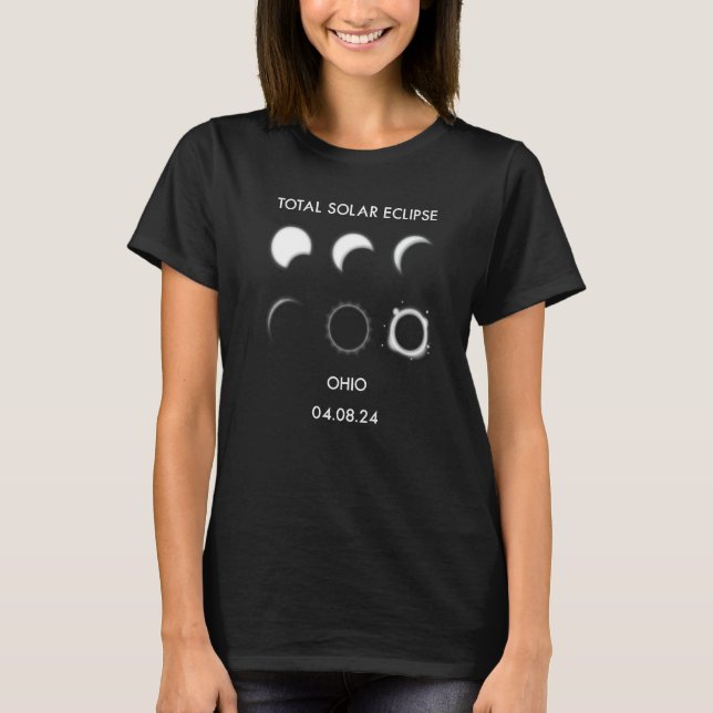 Camiseta Eclipse Fases 04 08 24 Eclipse Solar Total Ohio 2 (Frente)