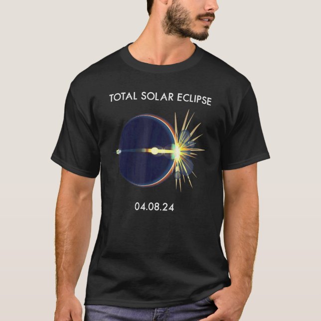 Camiseta Eclipse Flare 04 08 24 Total América Eclipse Solar (Frente)