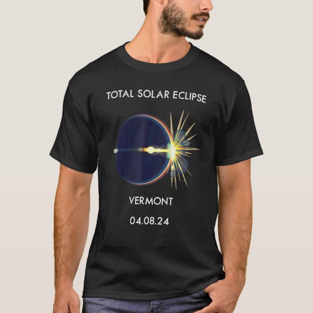 Camiseta Eclipse Flare 04 08 24 Total Eclipse Solar Vermont (Frente)