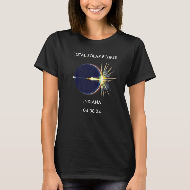 Camiseta Eclipse Flare 04 08 24 Total Solar Eclipse Indiana (Frente)