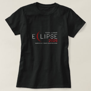 Camiseta Eclipse Lunar 2026 Localização Personalizada Comem