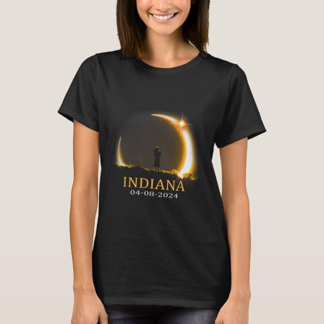 Camiseta Eclipse Solar 2024 Eclipse Solar Total de Indiana (Frente)