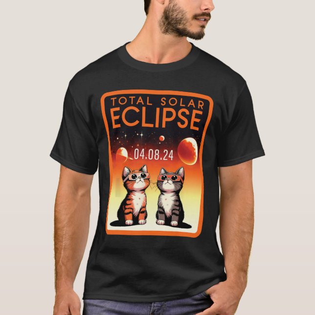 Camiseta Eclipse Solar 2024 Gatos Eclipse Solar Total 4.08. (Frente)