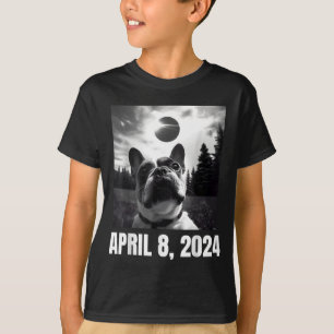 Camiseta Eclipse Solar 2024 Selfie de Bulldog Francês Engra