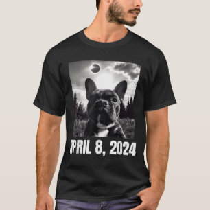 Camiseta Eclipse Solar 2024 Selfie de Bulldog Francês Engra