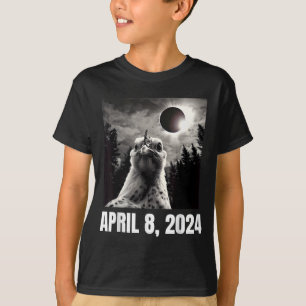 Camiseta Eclipse Solar 2024 Selfie de Frango Engraçado