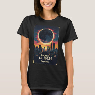 Camiseta Eclipse Solar 2026 Islândia Reykjavik Gru
