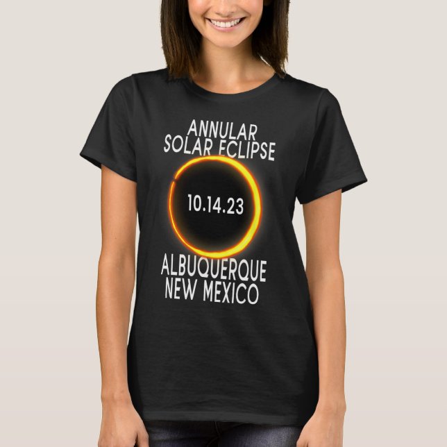 Camiseta Eclipse Solar Annular T - Albuquerque Novo México (Frente)