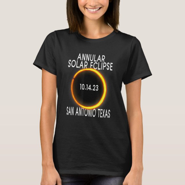 Camiseta Eclipse Solar Anular 2023 TSirt - San Antonio Te (Frente)