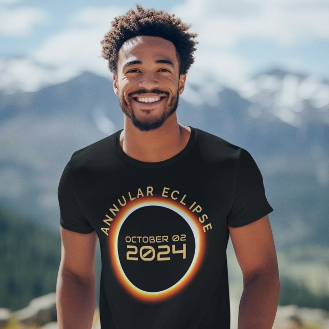 Camiseta Eclipse Solar Anular 2 de Outubro de 2024 Festa em (Criador carregado)