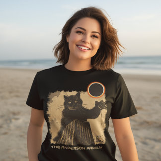 Camiseta Eclipse Solar Anular Engraçado Gato 2 de Outubro d